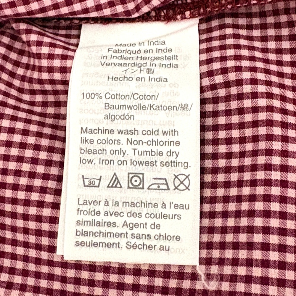 Women's J. Crew Penny Top- Red Gingham- Square Neck- 100% Cotton Blouse, Size XS - Picture 6 of 6
